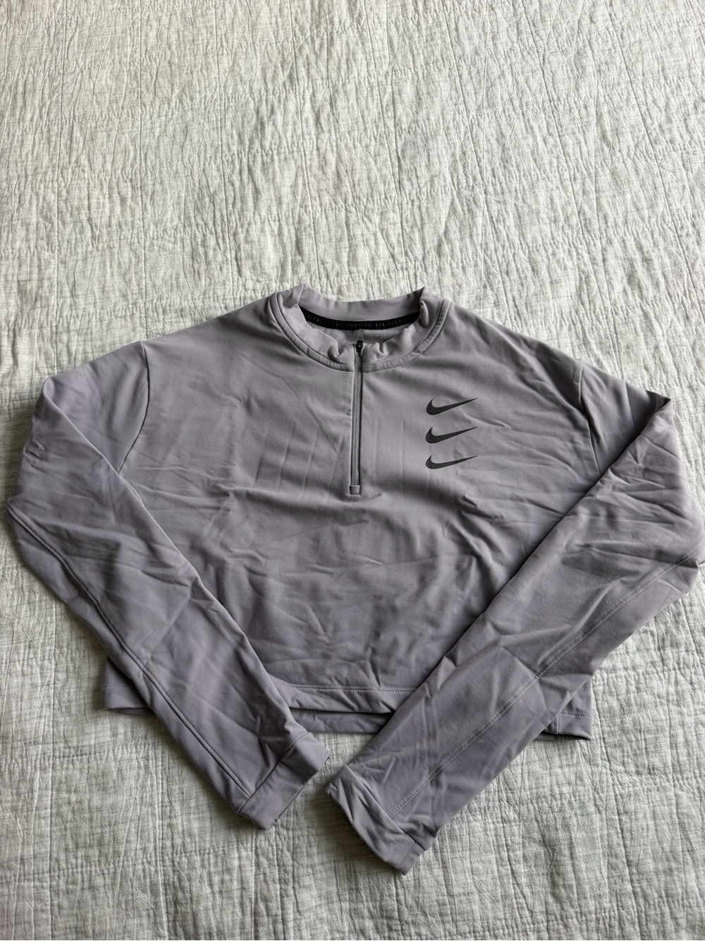 Nike Women's Light Purple Quarter-Zip Athletic Pullover